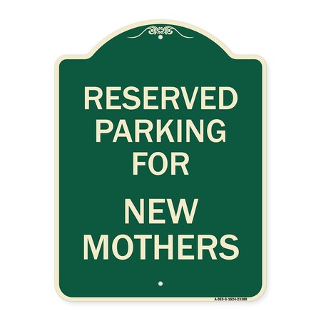 Signmission Parking Reserved for New Mothers Heavy-Gauge Aluminum Architectural Sign, 24" x 18", G-1824-23380 A-DES-G-1824-23380